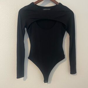Naked Wardrobe Classic Black Bodysuit With Cut Outs